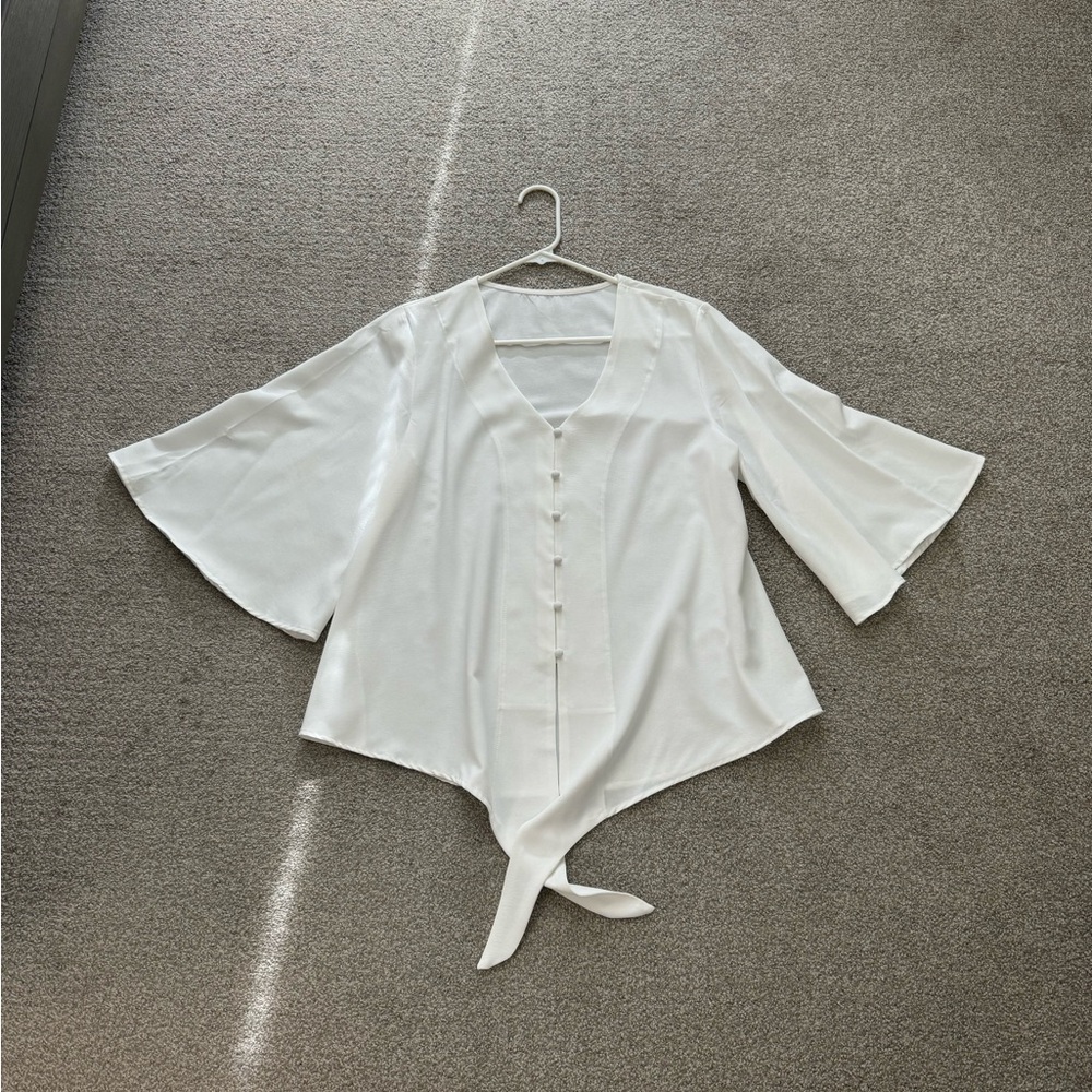 White button up blouse